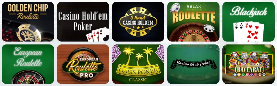 Jeux de table au SPINOLI CASINO